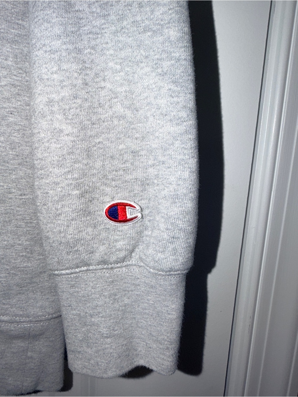 Champion Light Gray Terry Sweatshirt and Matching Athletic Shorts, Size L/M - Picture 7 of 14